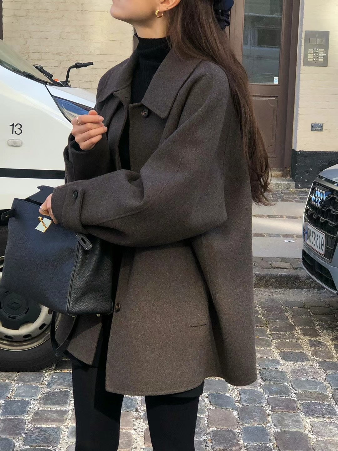 Lapel Single Woolen Coat