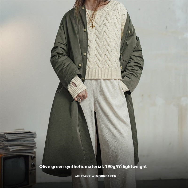 Retro Olive Green Trench