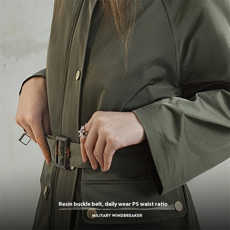 Retro Olive Green Trench