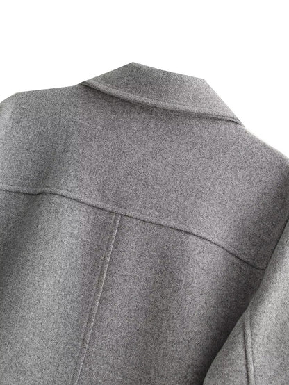 Refined Lapel Tweed Coat