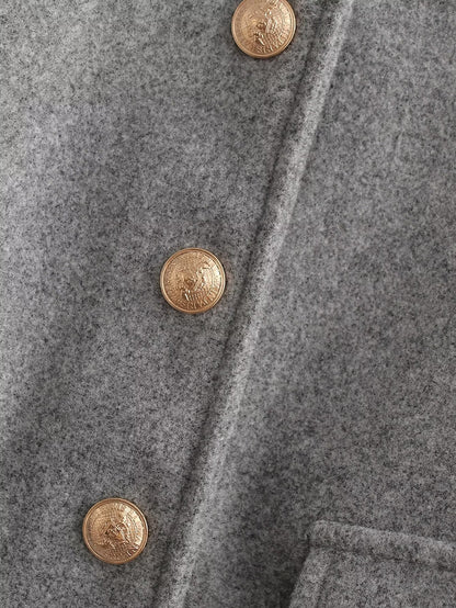Refined Lapel Tweed Coat