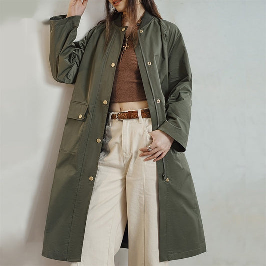 Retro Olive Green Trench