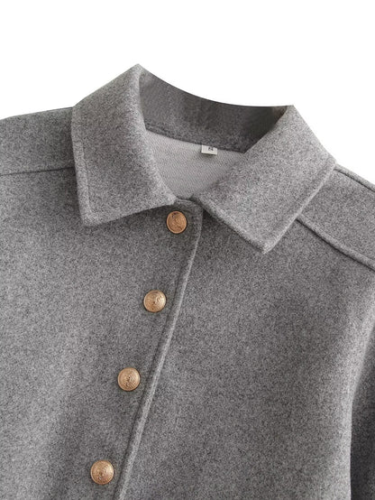 Refined Lapel Tweed Coat