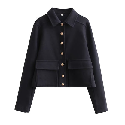 Refined Lapel Tweed Coat