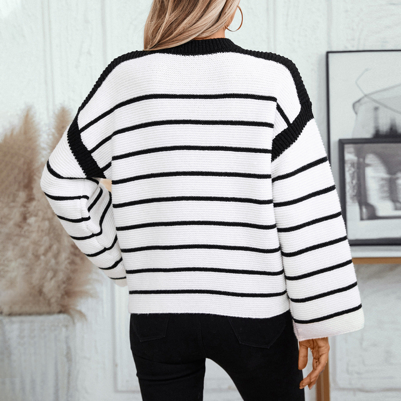 White Striped Pullover